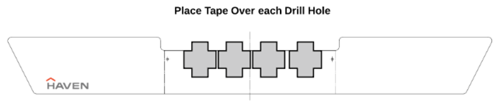 Place tape over each drill hole