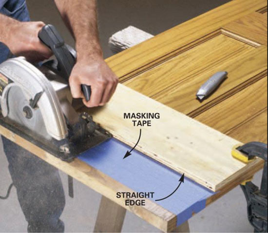 Cut along the line with a circular saw so that the saw blade is cutting “below” the line.